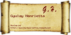 Gyulay Henrietta névjegykártya