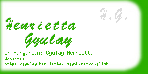 henrietta gyulay business card